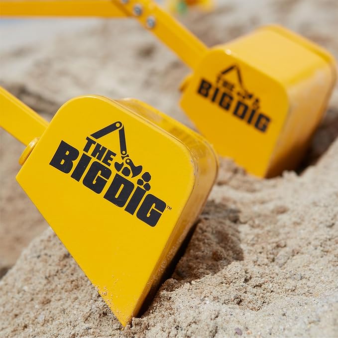 Big Dig Excavator Ride-On Toy Set w/Safety Vest & Helmet for Kids Ages 3+, Yellow