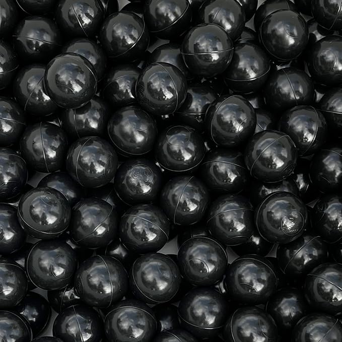 Ball Pit Balls 100 Phthalate Free BPA Free Crush Proof 2.16 Inches Plastic Balls for Ball Pit Ideal Gift for Toddlers Babies Kids Pool Water Toys Play Tent, Black