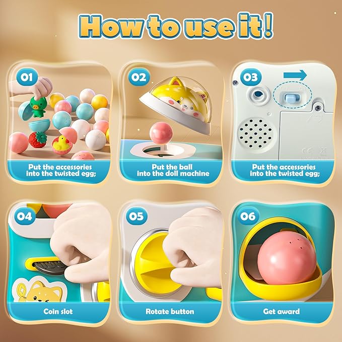 Skirfy Vending Machine Kids Toys Mini Vending Machine 12 Erasers Operated Gumball Prize Machine Maker Game Claws Machine Game Sensory Toys Dolls Gifts(Blue)