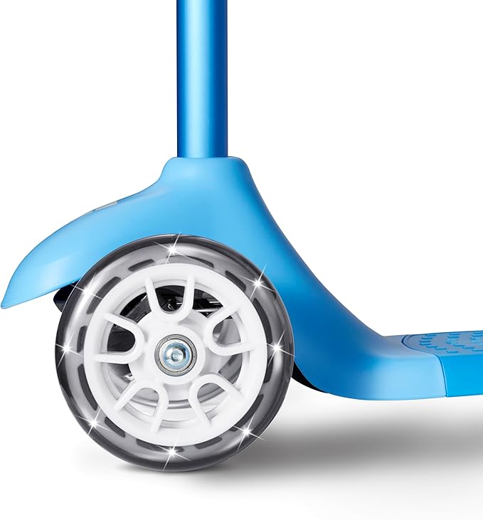Kids Scooter, Toddler Scooter, Flyer Glider Jr. with Light Up Wheels, Blue, Radio Flyer Ride On Toys for Kids 2-5 Years Old, for Outdoor Riding