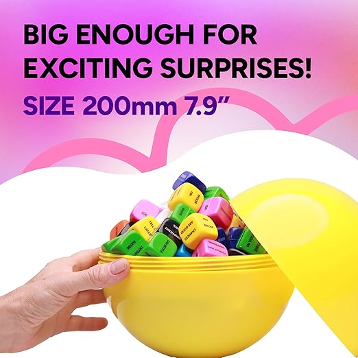 Big Claw Machine Capsules Orange Plastic Sphere Party Favor Containers Round 5 pcs 7.9 inch Jumbo Plastic Christmas Ornaments Extra Large Candy Gift Box Empty Craft Party Supplies Vending Capsules