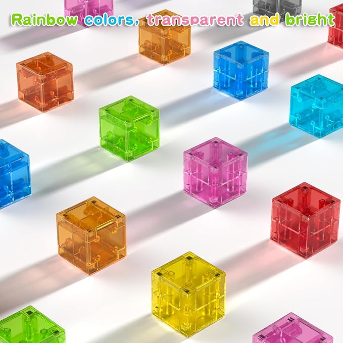 Doloowee 50 PCS Magnetic Blocks, Magnetic Building Blocks for Toddlers 3+, Montessori Toys