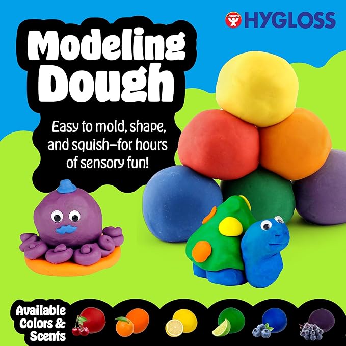 Hygloss Play Modeling Dough for Kids – Safe & Non-Toxic Sensory Dough for Arts and Crafts – 3 lb Tub – Play Clay for Toddler Activities, Preschool Classroom Must-Haves – Orange Color, Scented