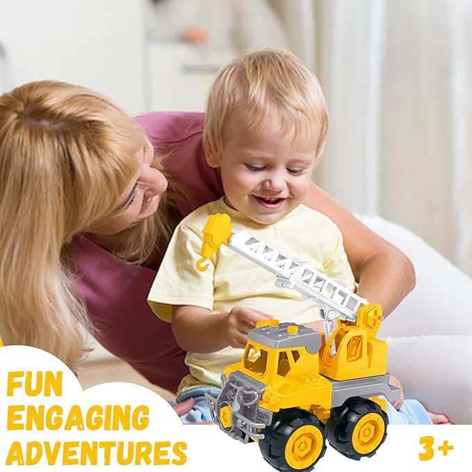 Take Apart Toys with Electric Drill | Toddler DIY Assembly Construction Truck | Building Toys Gifts for Boys & Girls Age 3yr-6yr | Kids Stem Building Toy Age 4,5 (Crane)