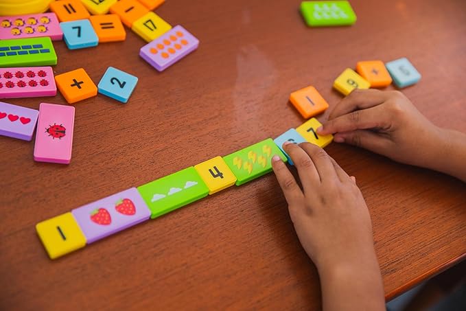 Educational Insights Math Dominoes Addition & Subtraction - Includes 60 Symbol & 40 Picture Dominoes, Gift for Ages 3+