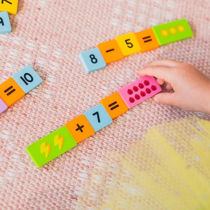 Educational Insights Math Dominoes Addition & Subtraction - Includes 60 Symbol & 40 Picture Dominoes, Gift for Ages 3+