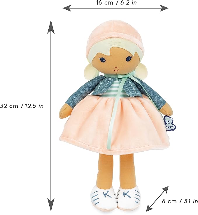 Kaloo Tendresse My First Fabric Doll Chloe K 12.5” - Machine Washable - Ages 0+ - K963660