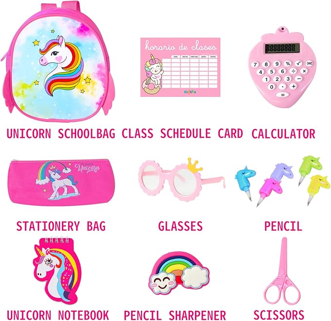 American 18 Inch Doll Accessories Stationery Set and Clothes Pink Unicorn Series for Kid's 18 Inch Doll