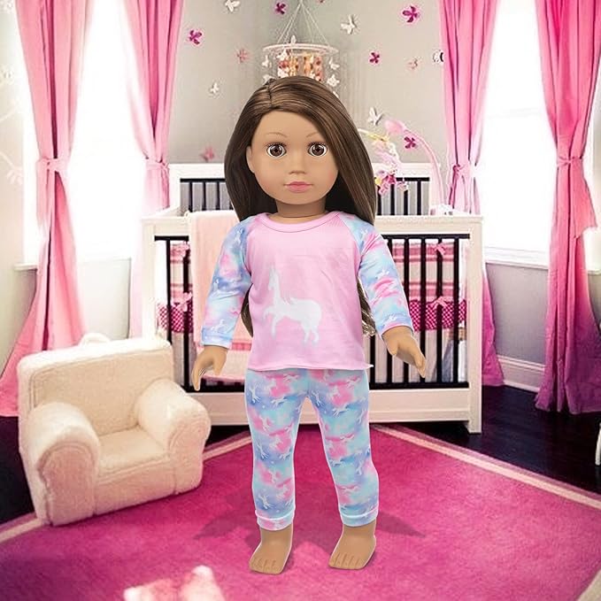 ZQDOLL 23 Pcs American Doll Clothes Dress and Accessories fit American 18 inch Dolls - Including 10 Complete Set of Clothing , Doll Accessories with Hair Bands and Hair Clip