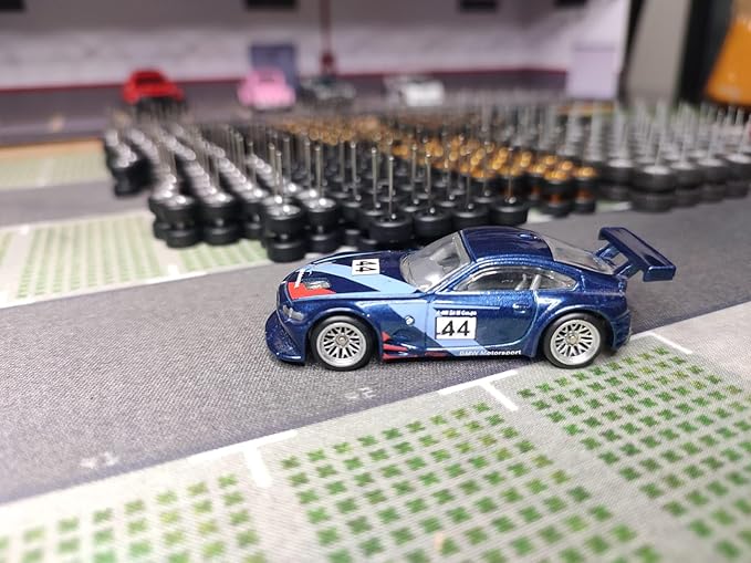 1:64 Scale Rubber Tire and Axle Set – 10-Pack Custom Wheels with Easy-Install Axles for Hot Wheels & Matchbox Cars – Mixed Styles, No Drilling Needed