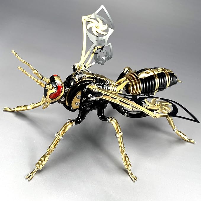 3D Metal Puzzles for Adults: The Northern Giant Hornet Model Kits, 3D Metal Puzzle Mechanical Wasp Building Blocks, Difficult DIY for Assembly, Birthday Gifts for Men