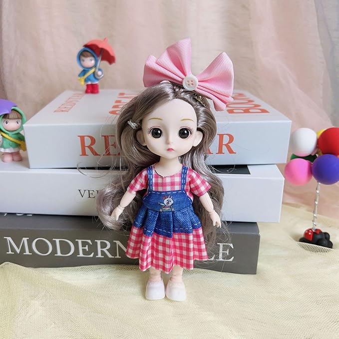 Thcbme 6 Pcs 6 Inch Princess Girl Mini Dolls, Small Princess Dolls, Little Girl Miniature Dolls for 3+ Year Old Girls