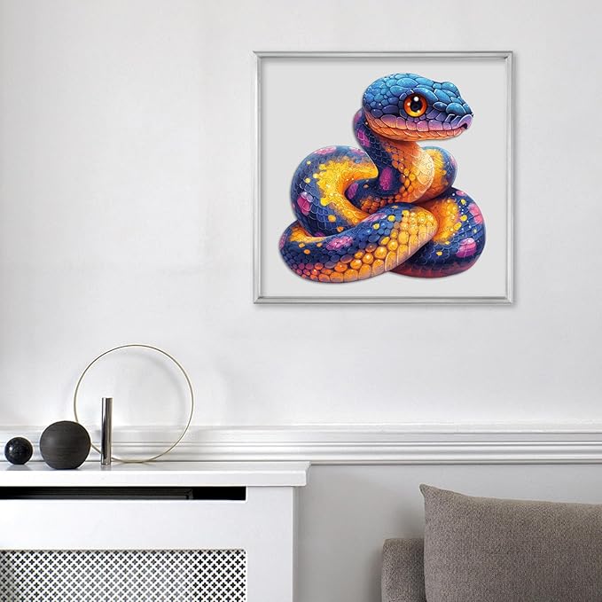 Wooden Puzzle for Adults, Snake Wooden Jigsaw Puzzles(16.6 * 16.9in-500pcs), Unique Shape Animal Adult Puzzles,Irregular Wood Puzzles Best Gift for Adults and Kids Family Game