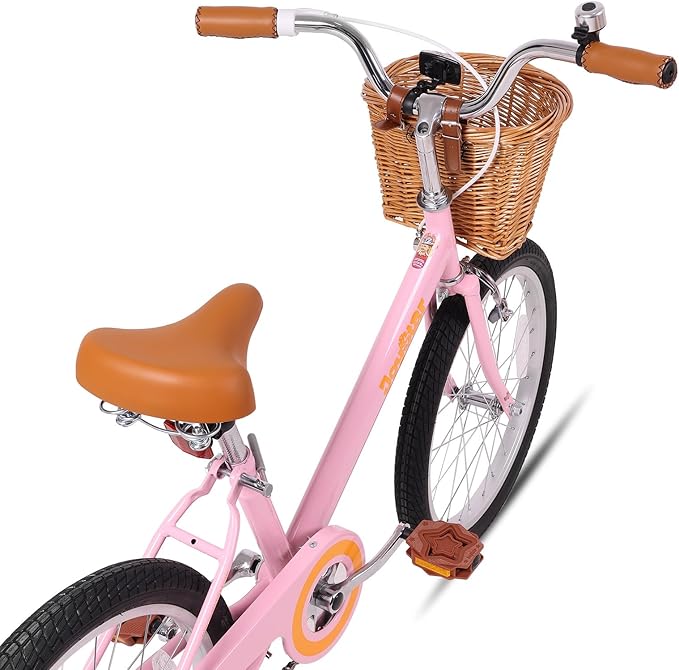 JOYSTAR Vintage Kids Bike with Training Wheels & Basket, 12 14 16 20 24 Inch Girls Bike for 2-14 Years Old, Multiple Colors