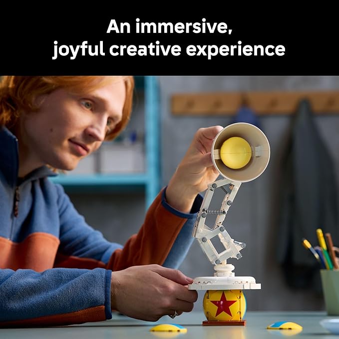 LEGO Ideas Disney Pixar Luxo Jr. - Room Decor and Building Set for Adults - Office and Desk Decor for Women and Men, Ages 18+ - Brick-Built Lamp DIY Kit - Collectible Gift Idea for Movie Fans - 21357