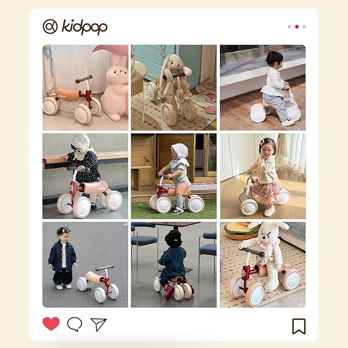 kidpop Big BEE Baby Balance Bike for 1 Year Old Toddler Kids Ride On Toys First Birthday Gift Toddler First Bike (Purple)