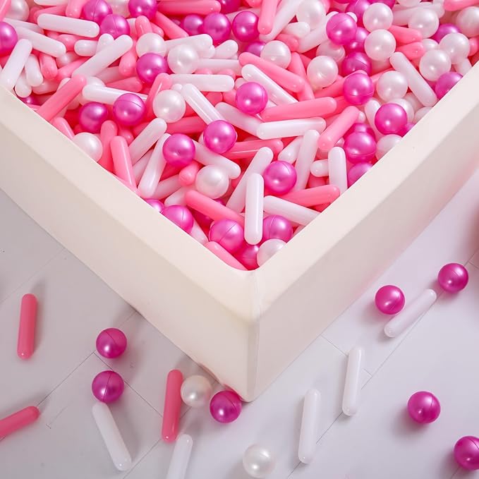 Ball Pit Balls and Strips for Ball Pits, 50 200 500pcs Cute Plastic Star Toy Balls for Kids, Baby Toddler 1-3 Birthday, Bounce House, Play Tent, Baby Pool Water Toys, Party