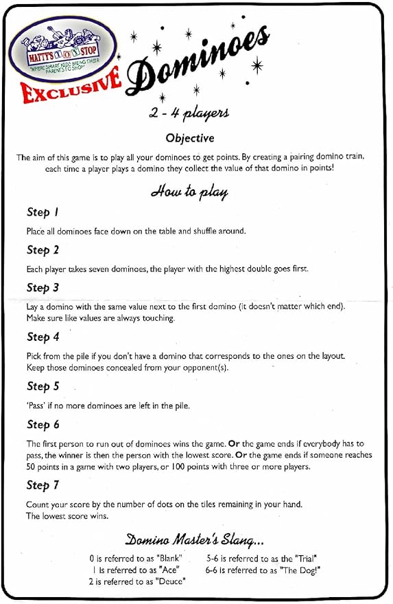 Matty's Toy Stop Deluxe Giant Wooden Dominoes Double Six (5") Color Dot, 28 Piece Set with Storage Bag