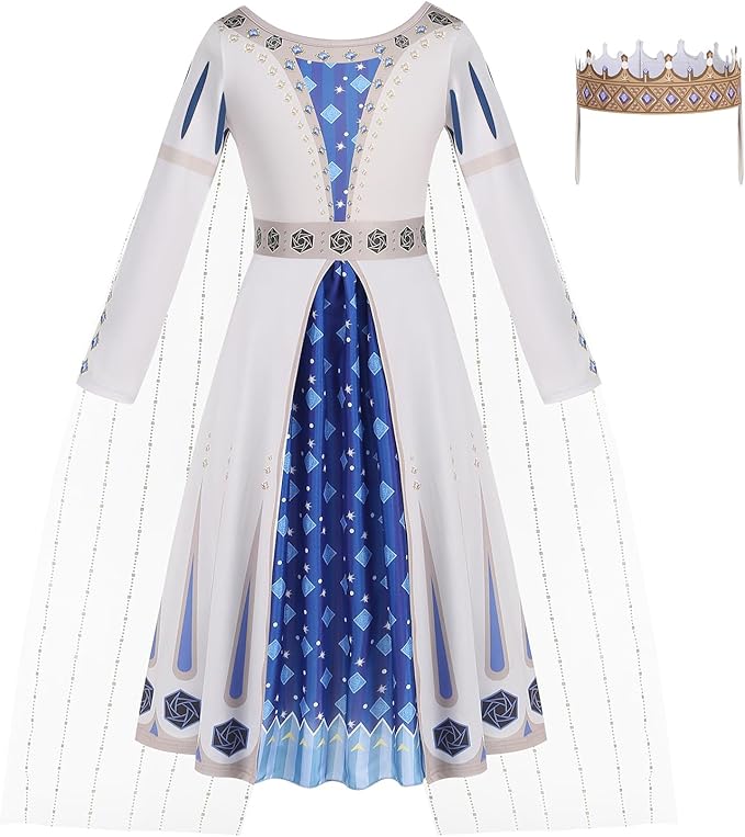 Wish Amaya Queen Costume for Girls Dress up Cosplay Costume Halloween Outfits with Necklace
