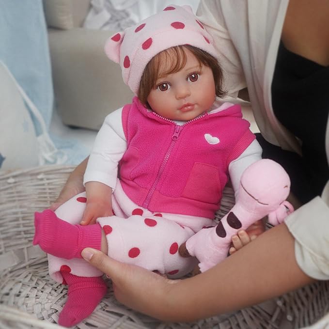 Reborn Baby Dolls Girl Nicole, 22 inch Cute Soft Vinyl Realistic-Newborn Baby Dolls Poseable Real Life Lifelike Baby Dolls with Doll Accessories for 3+ Year Old
