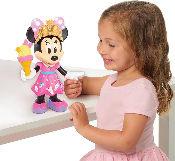 Disney Junior Sweets & Treats Minnie Mouse, Interactive 10-Inch Doll with Lights, Sounds, and Accessories, Officially Licensed Kids Toys for Ages 3 Up, Amazon Exclusive