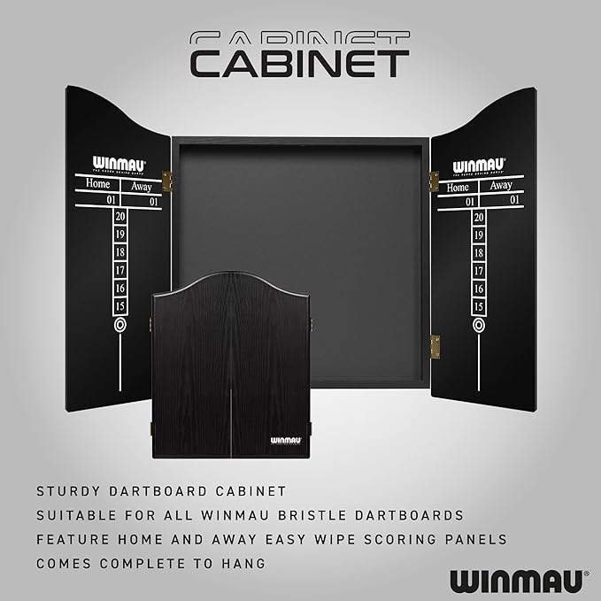 Winmau Darts - Masters Pro Premium Bristle Dartboard Set - Includes Dart Board, Darts, Flights, Shafts and Oche Strip - Professional Steel Tip Darts & Dart Board for Adults
