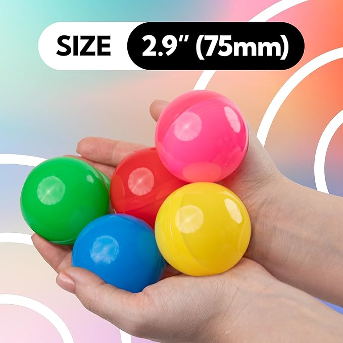 Vending Machine Capsules - 3" BLUE Empty Plastic Capsules - 14 Pcs Toy Capsule - Blue Round Large Easter Eggs - Bath Bombs Molds - Party Favors DIY Craft Supplies