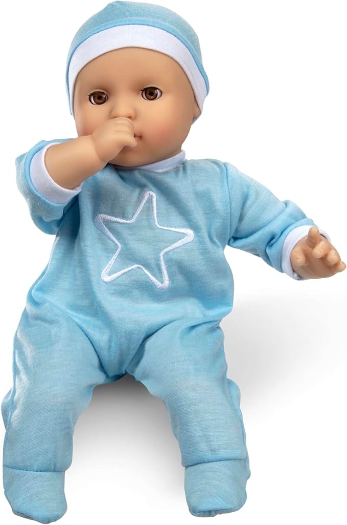 Melissa & Doug Mine to Love Jordan 12” Light Skin-Tone Boy Baby Doll with Romper, Cap, Pacifier