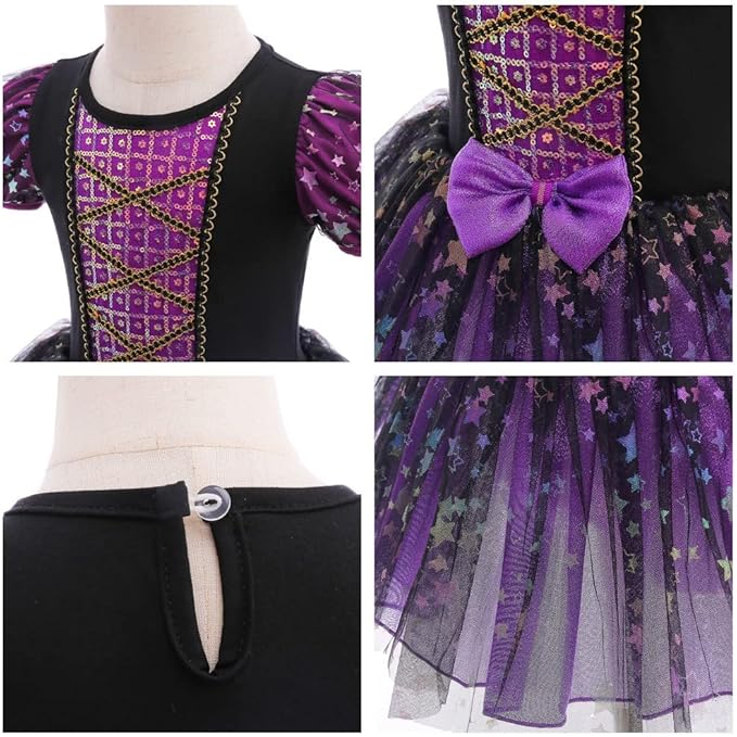 DYMCII Baby Girls Princess Ballet Dress Short Sleeve Leotards Skirted Tutu Dancewear Halloween Christmas Party Fancy Costume