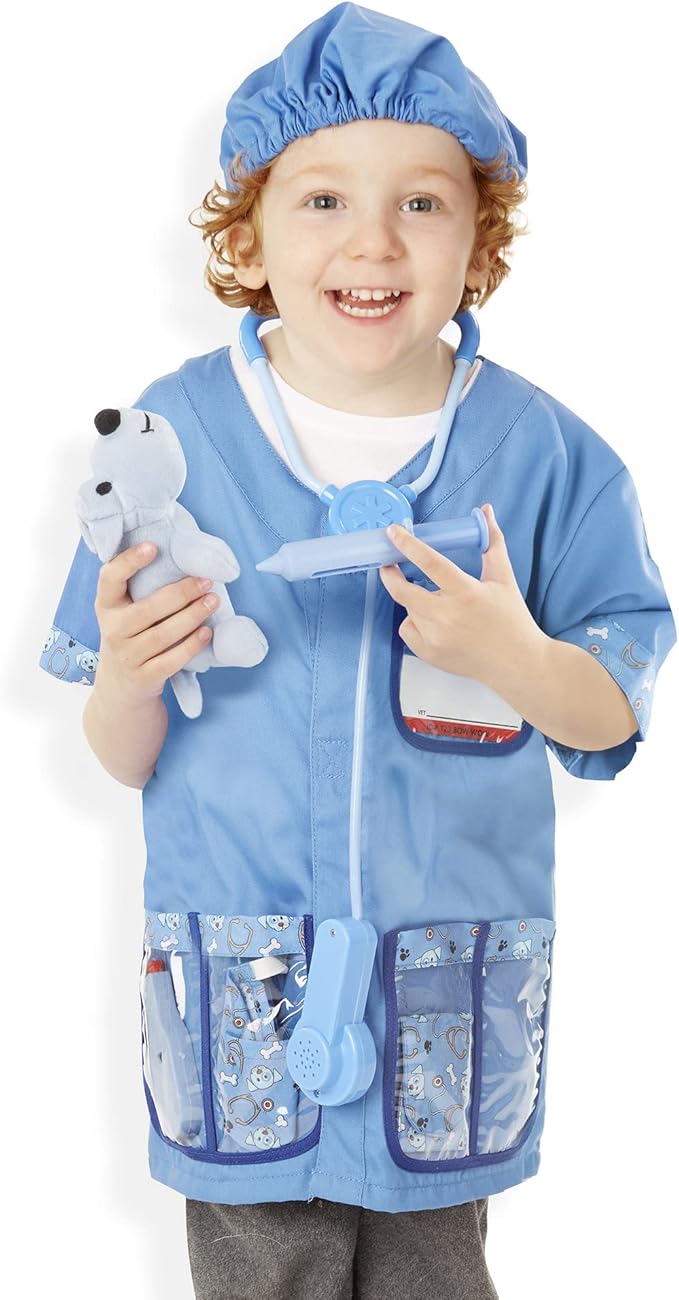 Melissa & Doug Veterinarian Role Play Costume Dress-Up Set (9 pcs)