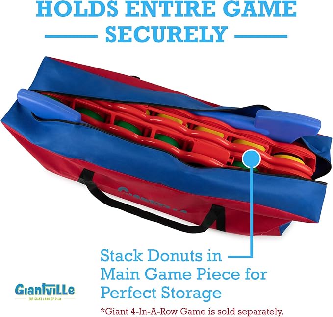 Giant 4 in a Row Connect Game + Storage Carry Bag - 4"-Feet Wide X 3.5"-Feet Tall - Oversized Jumbo Sized Entertainment for Outdoor/Indoor Play for Kids & Adults - Durable Waterproof - UPDATED VERSION