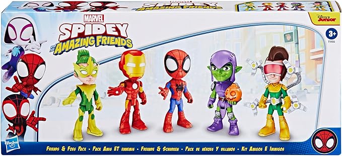 Spidey and his Amazing Friends Marvel, Friends & Foes Pack, 5 Action Figures, 4-Inch, Preschool Super Hero Toys for Kids Ages 3 and Up (Amazon Exclusive)