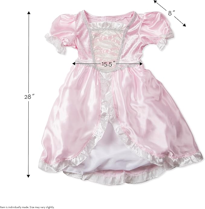 Melissa & Doug Princess Role Play Costume Set (3 pcs)- Pink Gown, Tiara, Wand