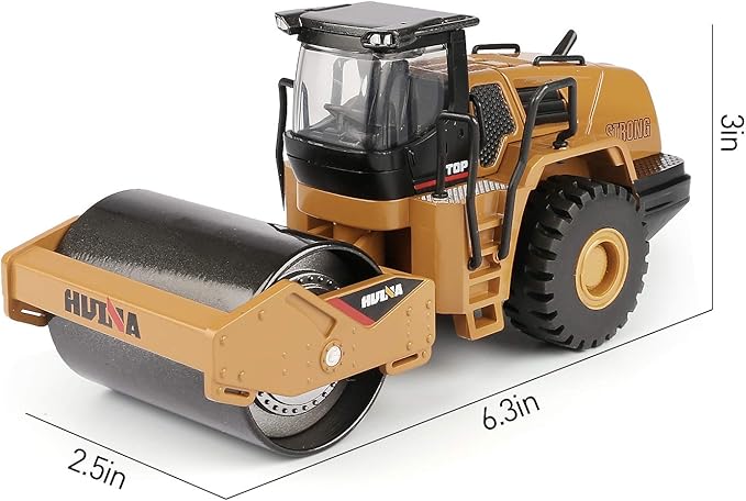 1/50 Scale Diecast Road Roller Toy, Metal Construction Vehicles Model Toy for Kids (Road Roller)
