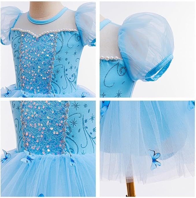 DYMCII Baby Girls Princess Ballet Dress Short Sleeve Leotards Skirted Tutu Dancewear Halloween Christmas Party Fancy Costume