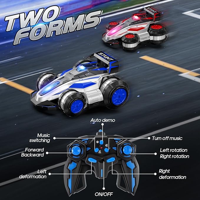 High-Speed Drift RC Stunt Deformation Car, 360-Degree Rotating Transforming RC Car, Birthday Gift for Boys and Girls Aged 6-16