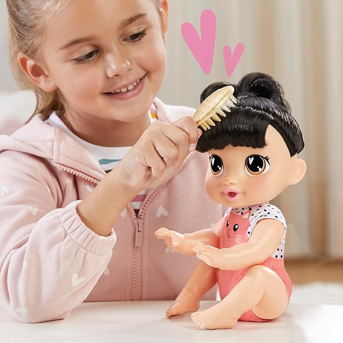 Baby Alive Crawl 'n Play Katie Kat Electronic Crawling Baby Doll Set, Black Hair, Kids Toys for Girls & Boys 3 Years & Up, 10.75 Inches