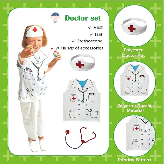Dress Up Trunk for Kids, Pretend Dress Up Collection with Accessories, Halloween Dressup for Role Play