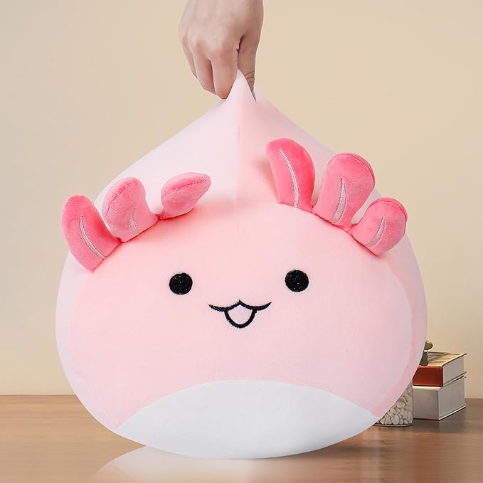 Wepop 20 in Axolotl Stuffed Animal Toys, Cute Giant Pebble Plush Toy Throw Pillows Soft & Cuddly Plushies Dolls Birthday Gift for Kids