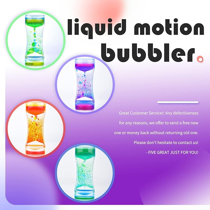 10 Pack Liquid Motion Bubbler Timers - Sensory Relaxation Fidget Toy for All Ages - Water Timer Sensory Play Toys for Office Home