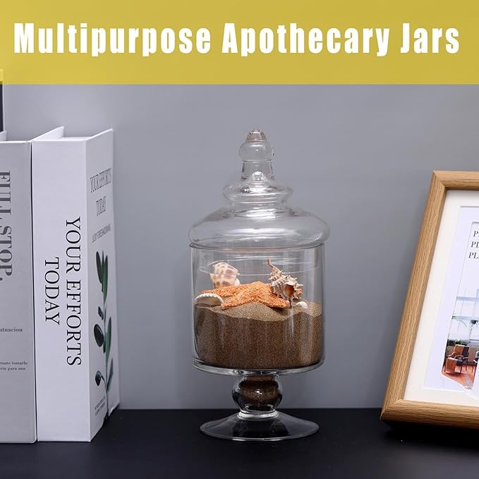 Apothecary Jars Glass Decorative Candy Jars,Candy Buffet Display, Elegant Storage Jar, Decorative Wedding Candy Organizer Canisters Style SA
