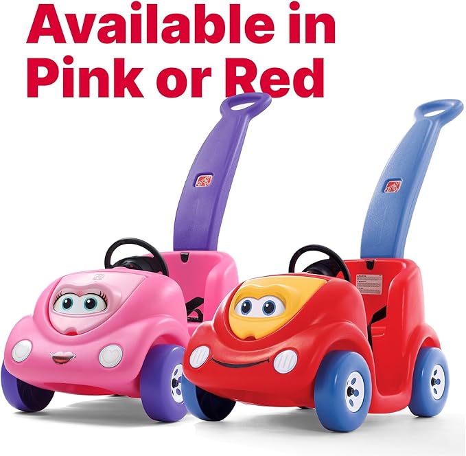 Step2 Push Around Buggy Kids Push Car, Ride On Toy, Stroller Substitute, Includes Seat Belt & Horn, Made of Durable Plastic, Max Weight 50 lbs., For Toddlers 1.5-4 Years Old, Red