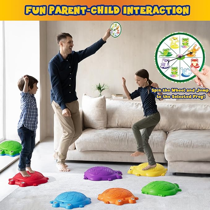 Stepping Stones for Kids, 8PCS Non-Slip Toddler Balance Steps Stones, Obstacle Courses Sensory Toys, Coordination Game Gift for Boys Girls Indoor Outdoor Play