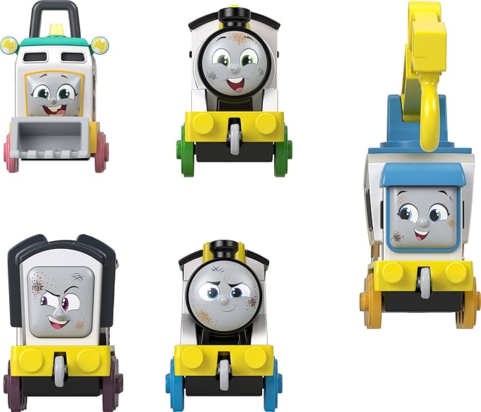 Thomas & Friends Diecast Vehicle Set Construction Crew 5 Push-Along Toy Train Engines for Preschool Kids Ages 3+ Years