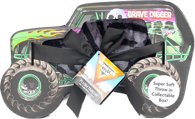 Monster Jam Throw Blanket with Gift Box - Throw Measures 46 x 60 Inches – Super Soft Special Edition.