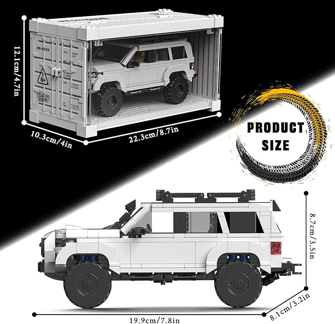 4Runner SUV SR5PRO Car Building with Container Display Box(540PCS) Adult Collectible Model Cars Kits to Build,Compatible with for Ages 8-16 Boys Kids Hobbyist&Collector