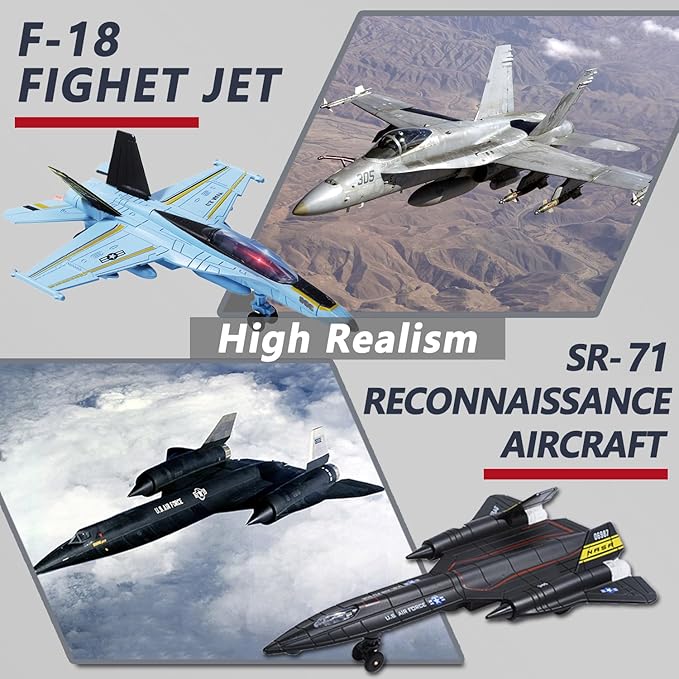 Double Metal Fighter Army Toy Airplane Model with Sound & Light, Pull Back Alloy Plane Military Toy Diecast Jet Toy, Birthday Gift for Toddler Boys and Girls