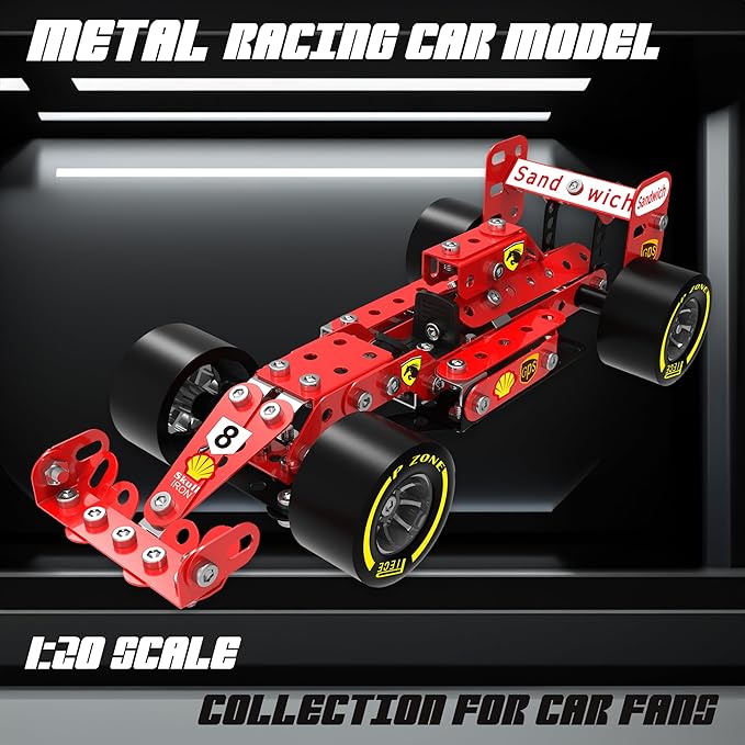 STEM Model Car Building Kit - DIY Science Projects Toys for Kids Ages 8-12-16, Fun Assembly Erector Toys Sets Model Car Birthday Gift for Kids Girls Boys 8 9 10 11 12 Years Old