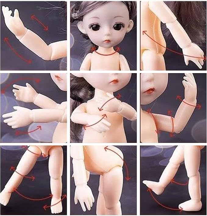 Thcbme 6 Pcs 6 Inch Princess Girl Mini Dolls, Small Princess Dolls, Little Girl Miniature Dolls for 3+ Year Old Girls