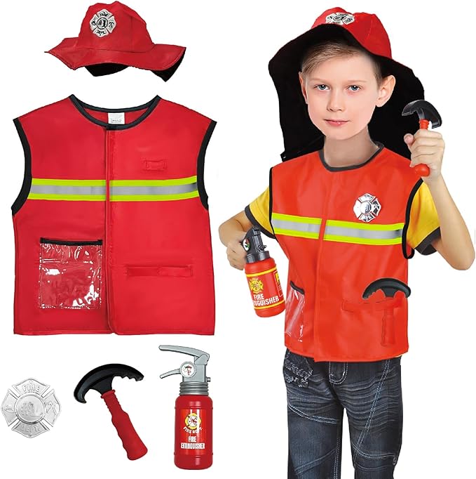 Dress Up Trunk for Kids, Pretend Dress Up Collection with Accessories, Halloween Dressup for Role Play